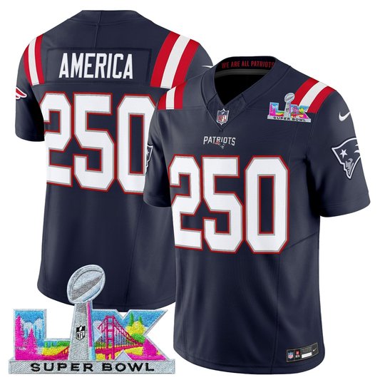 Men's New England Patriots Super Bowl LX Vapor Navy Limited Jersey - All Stitched