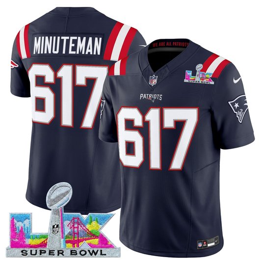 Men's New England Patriots Super Bowl LX Vapor Navy Limited Jersey - All Stitched