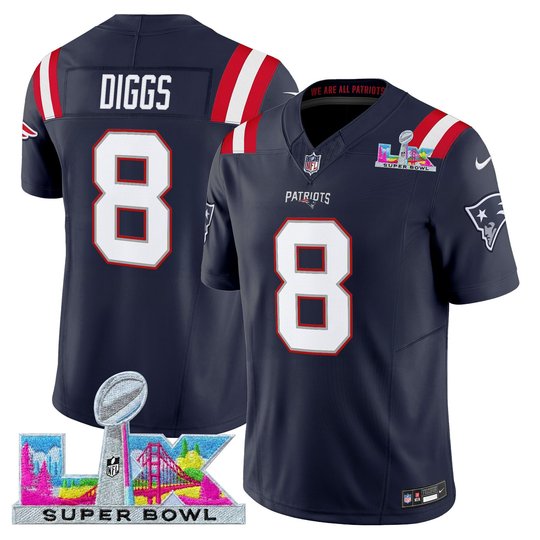 Men's New England Patriots Super Bowl LX Vapor Navy Limited Jersey - All Stitched