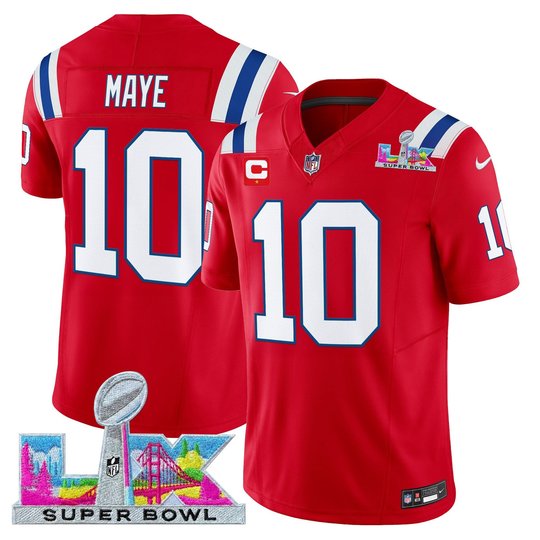 Men's New England Patriots Super Bowl LX Vapor Red Limited Jersey - All Stitched