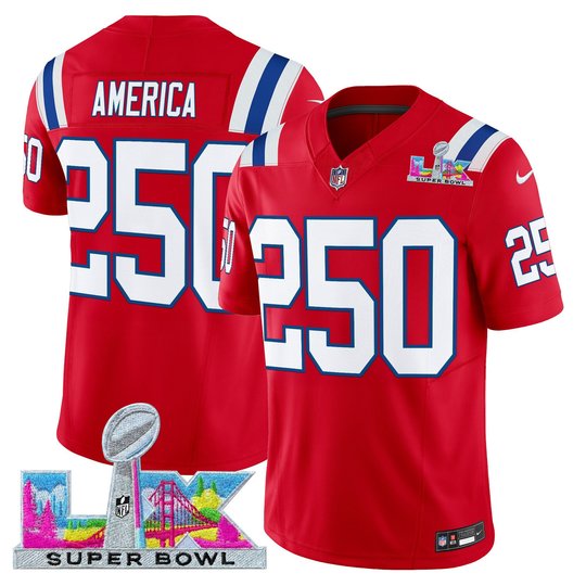 Men's New England Patriots Super Bowl LX Vapor Red Limited Jersey - All Stitched
