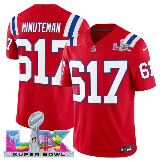 Men's New England Patriots Super Bowl LX Vapor Red Limited Jersey - All Stitched
