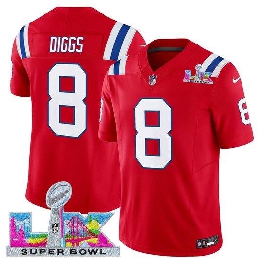 Men's New England Patriots Super Bowl LX Vapor Red Limited Jersey - All Stitched