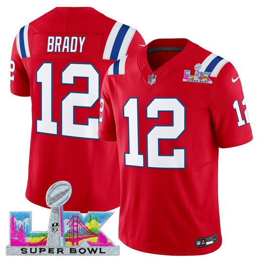 Men's New England Patriots Super Bowl LX Vapor Red Limited Jersey - All Stitched