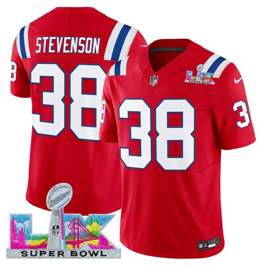 Men's New England Patriots Super Bowl LX Vapor Red Limited Jersey - All Stitched