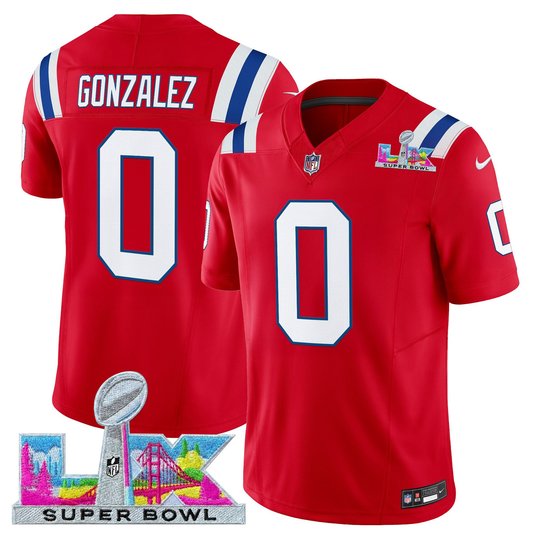 Men's New England Patriots Super Bowl LX Vapor Red Limited Jersey - All Stitched