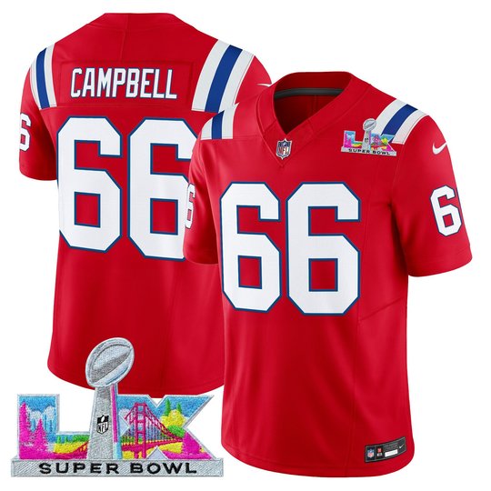 Men's New England Patriots Super Bowl LX Vapor Red Limited Jersey - All Stitched