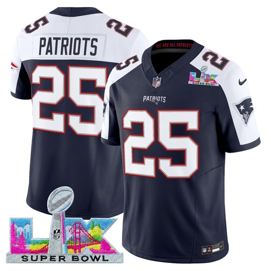 Men's New England Patriots Super Bowl LX Vapor Limited Navy Alternate Jersey - All Stitched