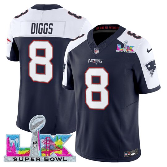 Men's New England Patriots Super Bowl LX Vapor Limited Navy Alternate Jersey - All Stitched