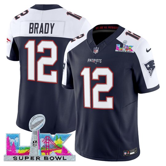 Men's New England Patriots Super Bowl LX Vapor Limited Navy Alternate Jersey - All Stitched