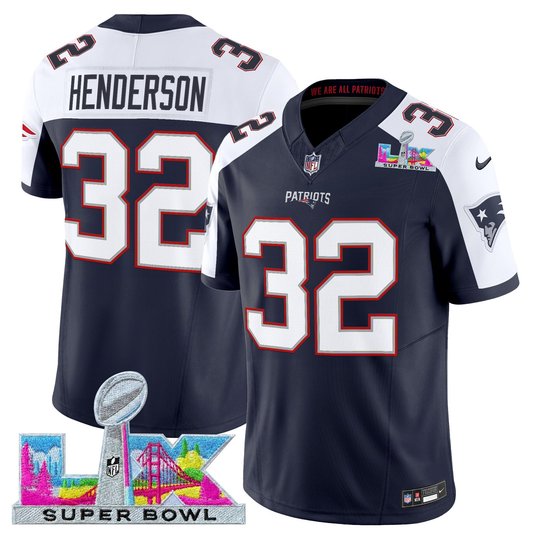 Men's New England Patriots Super Bowl LX Vapor Limited Navy Alternate Jersey - All Stitched