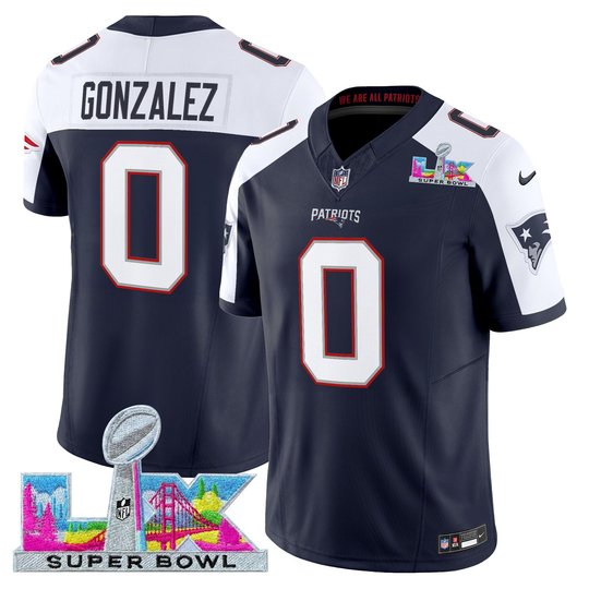Men's New England Patriots Super Bowl LX Vapor Limited Navy Alternate Jersey - All Stitched