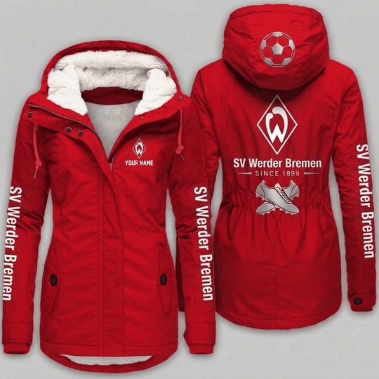 SV Werder Bremen Bundesliga Woman Winter Fleece Jacket Custom Name