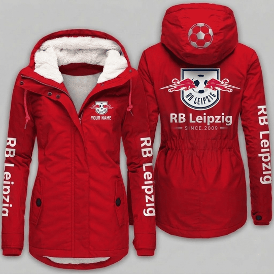 RB Leipzig Bundesliga Woman Winter Fleece Jacket Custom Name