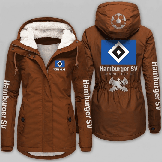 Hamburger SV Bundesliga Woman Winter Fleece Jacket Custom Name