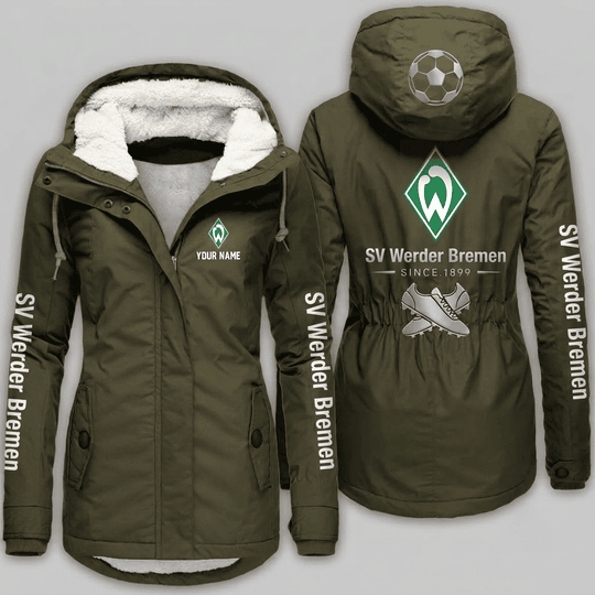 SV Werder Bremen Bundesliga Woman Winter Fleece Jacket Custom Name