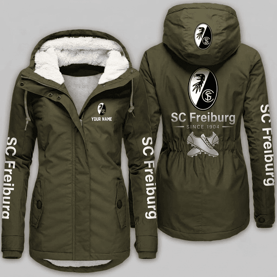 SC Freiburg Bundesliga Woman Winter Fleece Jacket Custom Name
