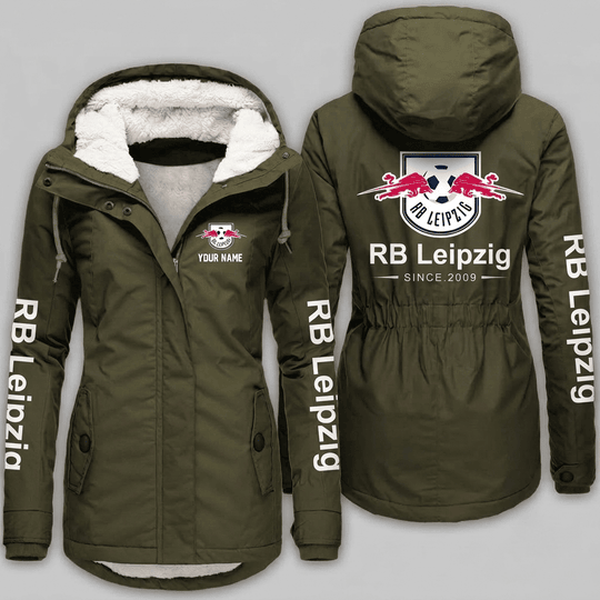 RB Leipzig Bundesliga Woman Winter Fleece Jacket Custom Name