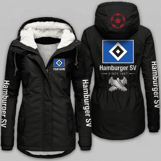 Hamburger SV Bundesliga Woman Winter Fleece Jacket Custom Name