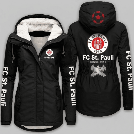 FC St. Pauli Bundesliga Woman Winter Fleece Jacket Custom Name
