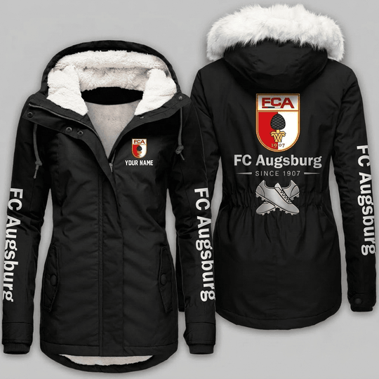 FC Augsburg Bundesliga Woman Winter Fleece Jacket Custom Name