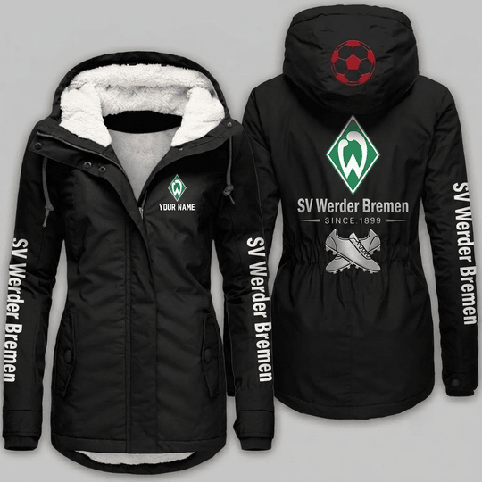 SV Werder Bremen Bundesliga Woman Winter Fleece Jacket Custom Name