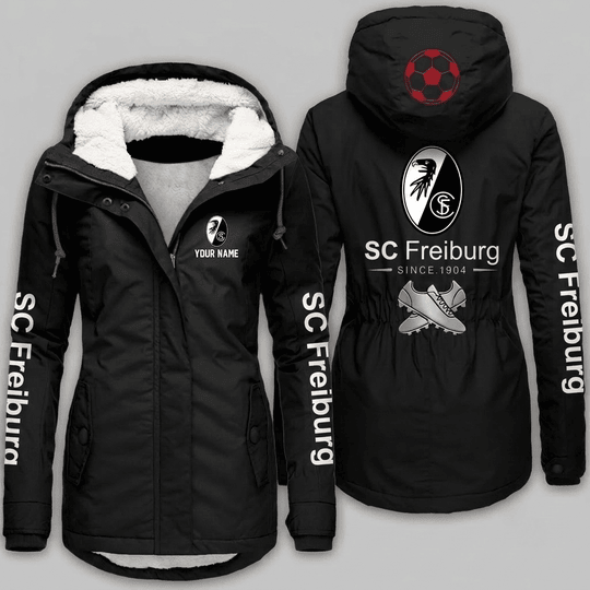 SC Freiburg Bundesliga Woman Winter Fleece Jacket Custom Name