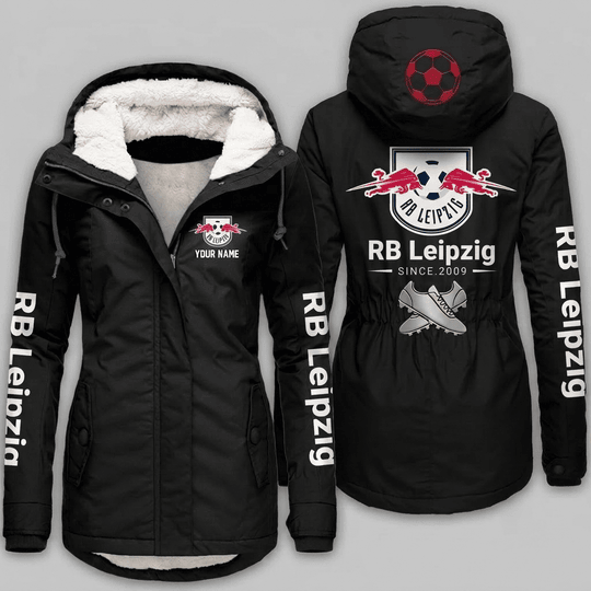 RB Leipzig Bundesliga Woman Winter Fleece Jacket Custom Name