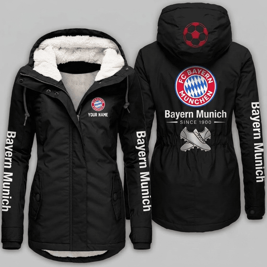 Bayern Munich Bundesliga Woman Winter Fleece Jacket Custom Name