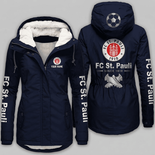 FC St. Pauli Bundesliga Woman Winter Fleece Jacket Custom Name