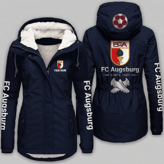 FC Augsburg Bundesliga Woman Winter Fleece Jacket Custom Name