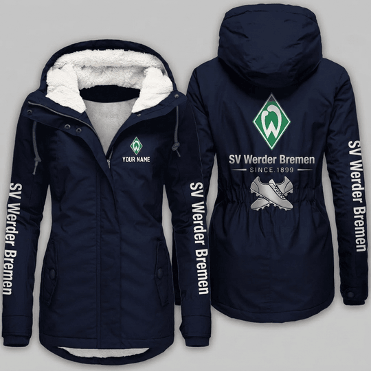 SV Werder Bremen Bundesliga Woman Winter Fleece Jacket Custom Name