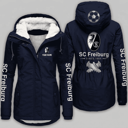 SC Freiburg Bundesliga Woman Winter Fleece Jacket Custom Name