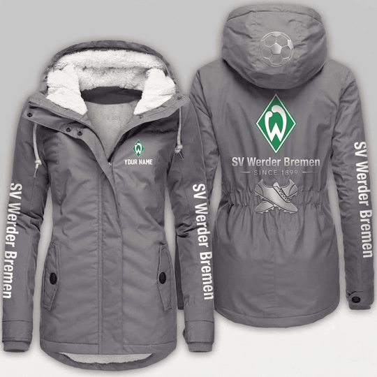 SV Werder Bremen Bundesliga Woman Winter Fleece Jacket Custom Name