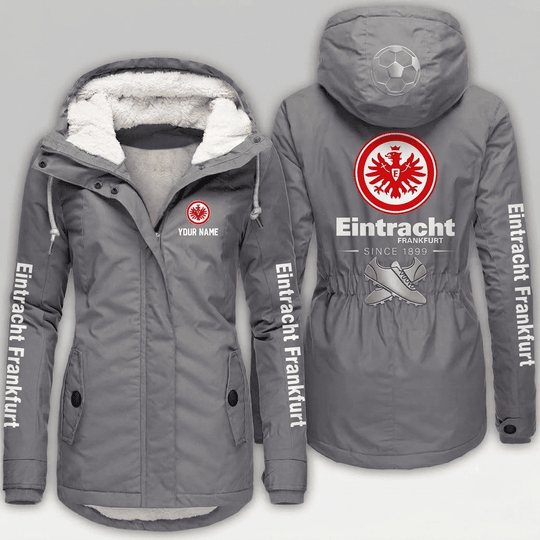 Eintracht Frankfurt Bundesliga Woman Winter Fleece Jacket Custom Name