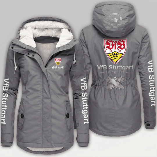 VfB Stuttgart Bundesliga Woman Winter Fleece Jacket Custom Name