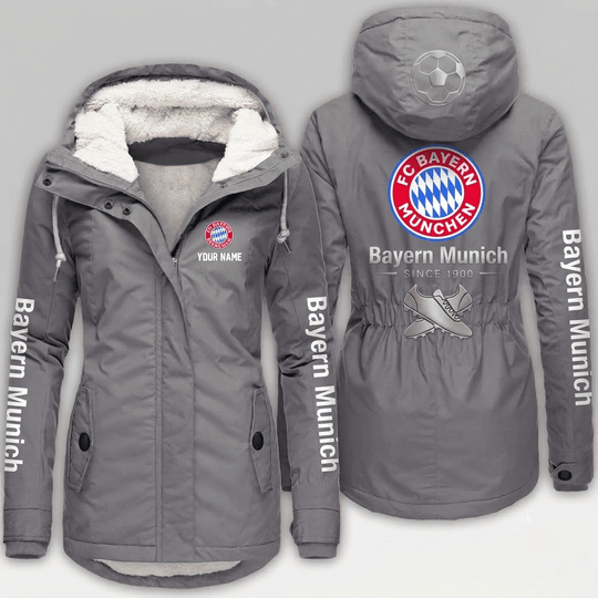 Bayern Munich Bundesliga Woman Winter Fleece Jacket Custom Name