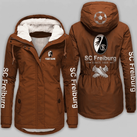 SC Freiburg Bundesliga Woman Winter Fleece Jacket Custom Name