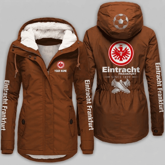 Eintracht Frankfurt Bundesliga Woman Winter Fleece Jacket Custom Name