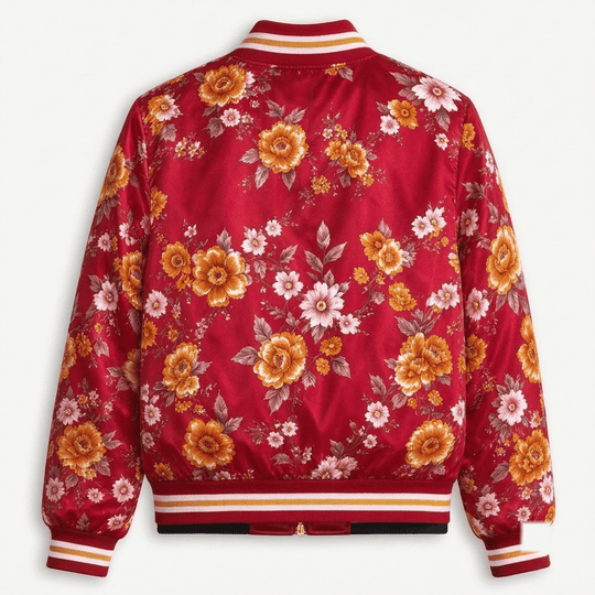 Southampton EPL Women's Floral Print Casual Zip Up Jacket Personalized Name