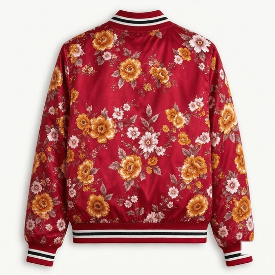 Manchester United EPL Women's Floral Print Casual Zip Up Jacket Personalized Name