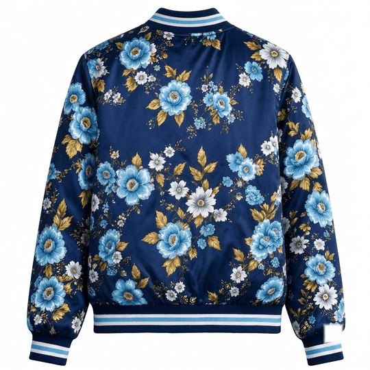 Manchester City EPL Women's Floral Print Casual Zip Up Jacket Personalized Name