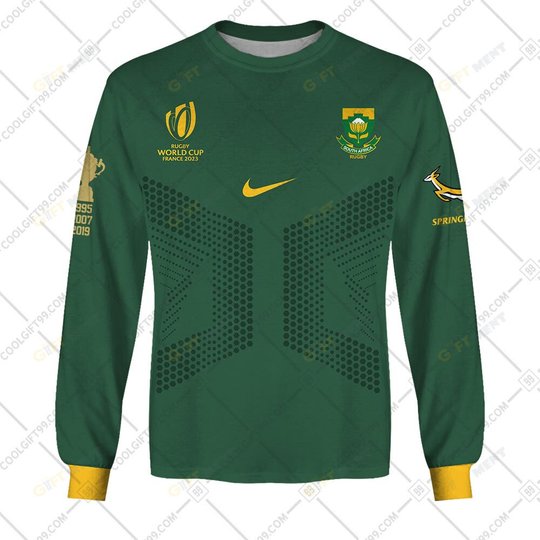 Personalized Rugby World Cup 2023 Springboks South Africa Rugby Home Jersey | Hoodie,Polo, Long Polo T Shirt, Zip Hoodie, Sweatshirt