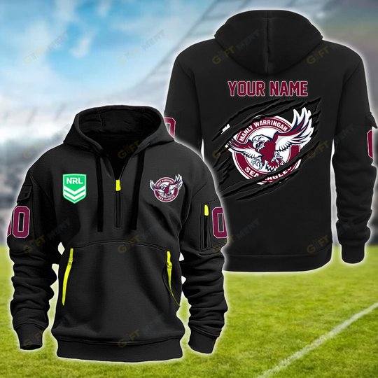 Manly Warringah Sea Eagles Personalized Quarter Zip Hoodie for fan