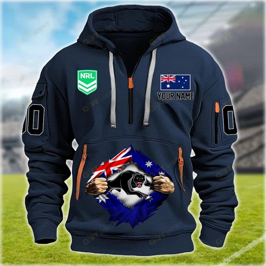 Penrith Panthers Personalized Quarter Zip Hoodie for fan