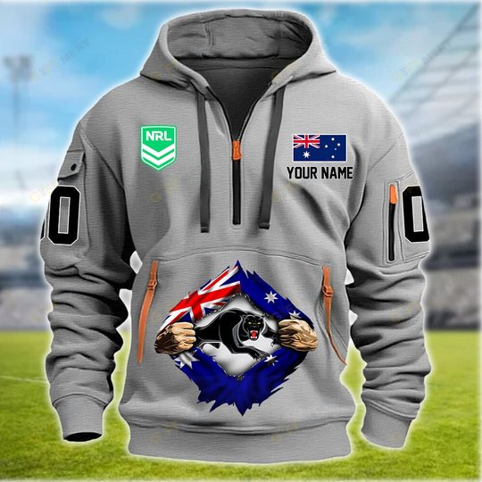 Penrith Panthers Personalized Quarter Zip Hoodie for fan