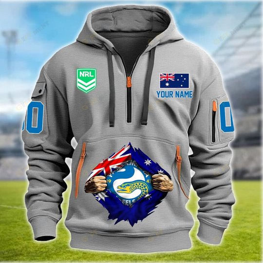 Parramatta Eels Personalized Quarter Zip Hoodie for fan