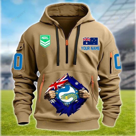 Parramatta Eels Personalized Quarter Zip Hoodie for fan