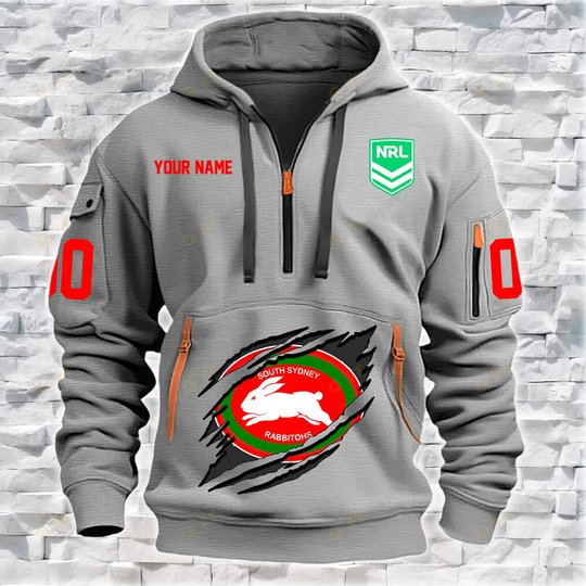 South Sydney Rabbitohs Personalized Quarter Zip Hoodie for fan Limited Edition