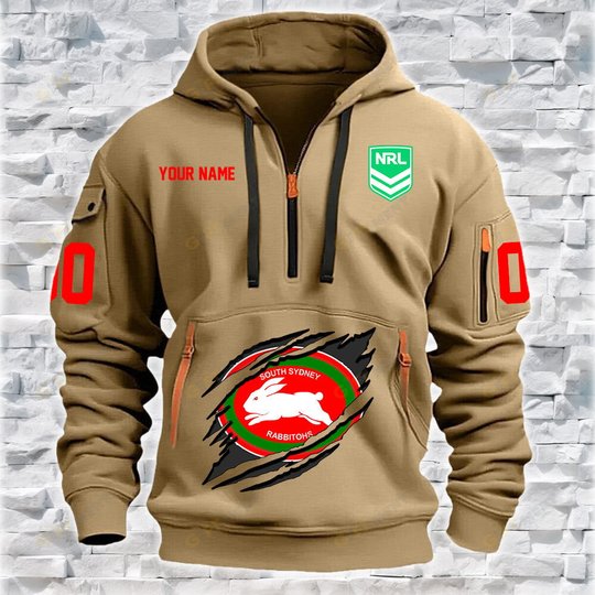 South Sydney Rabbitohs Personalized Quarter Zip Hoodie for fan Limited Edition
